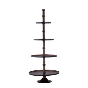 Etagere – Aluminium, Runde Form, Mehrstufiges Design, Kupfer, L – Glinda | PTMD