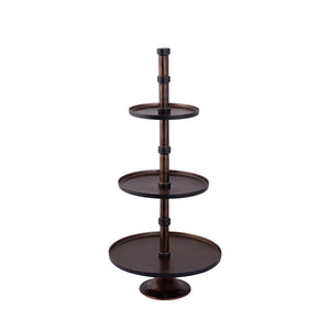 Etagere – Aluminium, Runde Form, Mehrstufiges Design, Kupfer, S – Glinda | PTMD