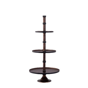 Etagere – Aluminium, Runde Form, Mehrstufiges Design, Kupfer, S – Glinda | PTMD