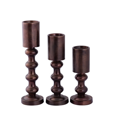 Kerzenhalter aus Aluminium mit Struktur, eleganter Form & handveredeltem Finish – Nessa | PTMD - Esszett Luxury | Stilvolles Wohnen mit Charakter