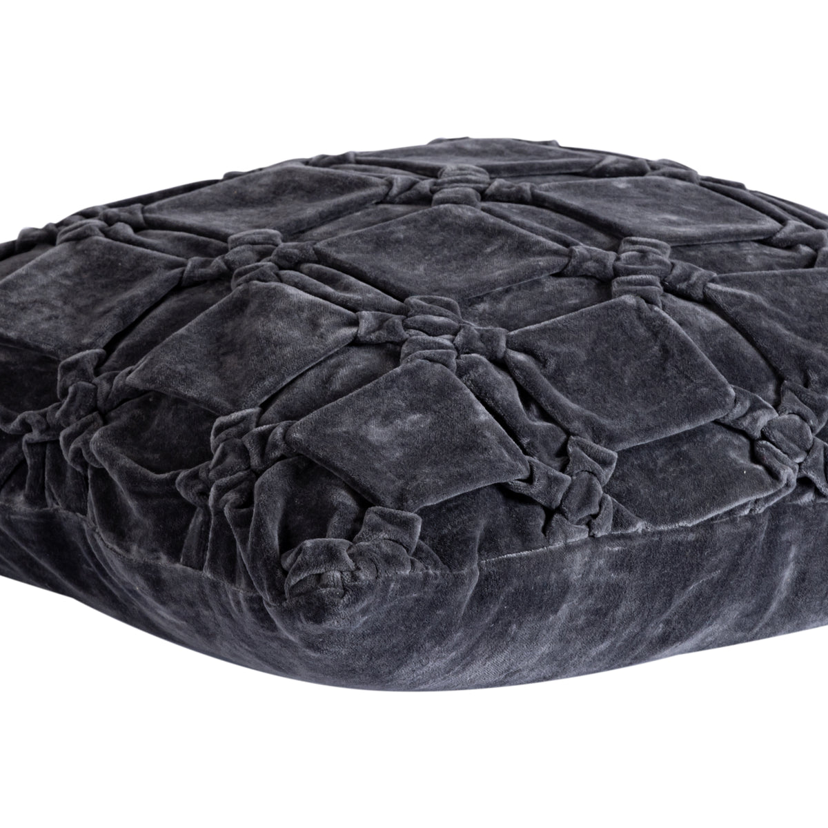 Square cushion made of structured fabric with soft filling in gray M – Nasim | PTMD