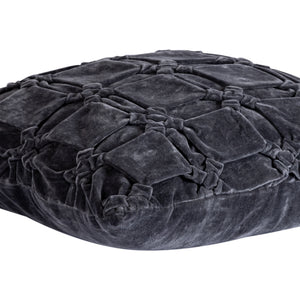Square cushion made of structured fabric with soft filling in gray M – Nasim | PTMD