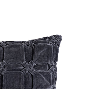 Square cushion made of structured fabric with soft filling in gray M – Nasim | PTMD