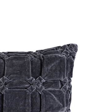 Square cushion made of structured fabric with soft filling in gray M – Nasim | PTMD
