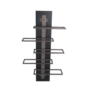 Weinregal – Eisen, Wandmontage, Ebenen-Design, braun, 5 Flaschen, S – Brendan | PTMD