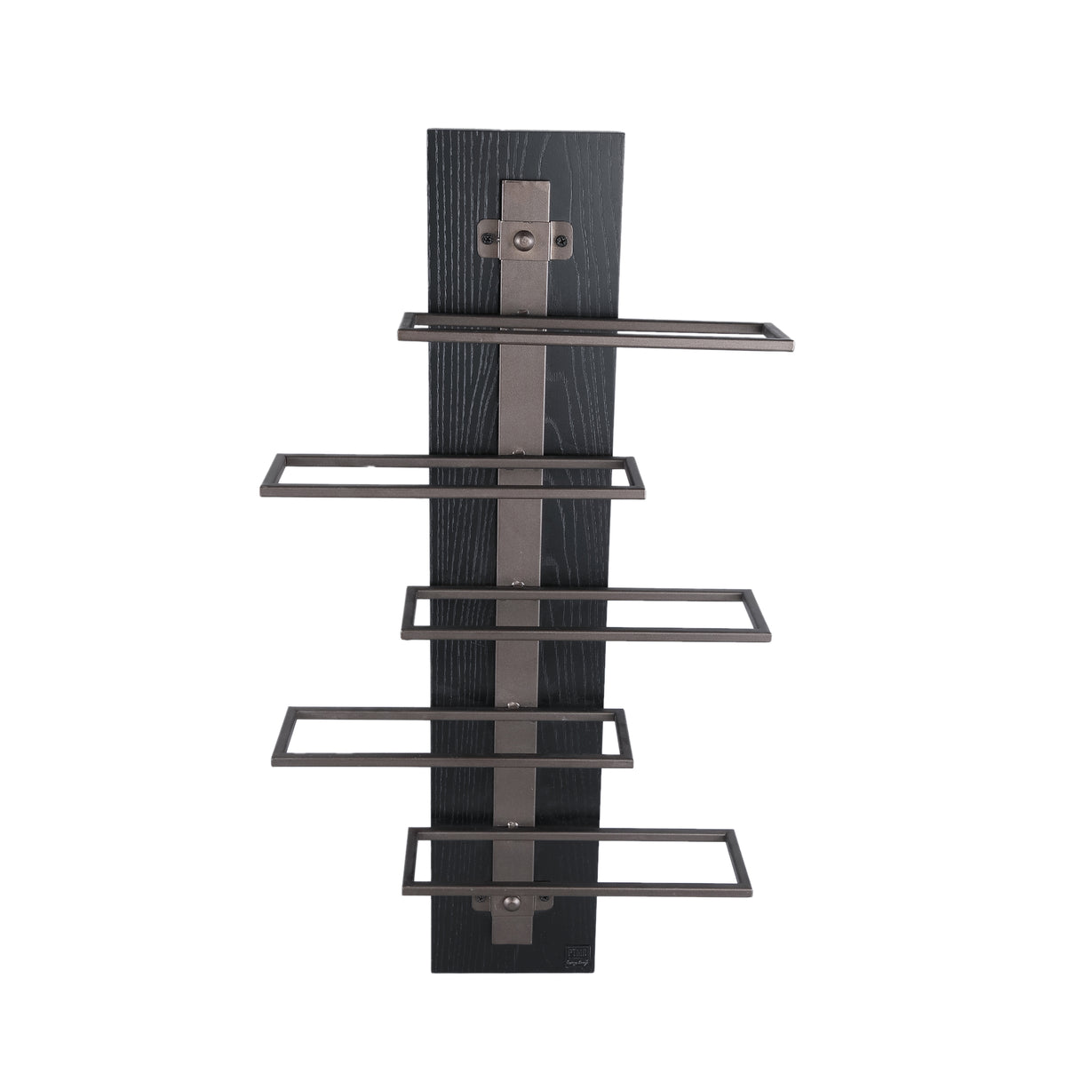 Weinregal – Eisen, Wandmontage, Ebenen-Design, braun, 5 Flaschen, S – Brendan | PTMD