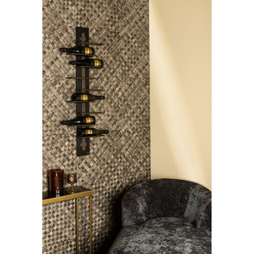 Weinregal – Eisen, Wandmontage, Ebenen-Design, braun, 5 Flaschen, S – Brendan | PTMD