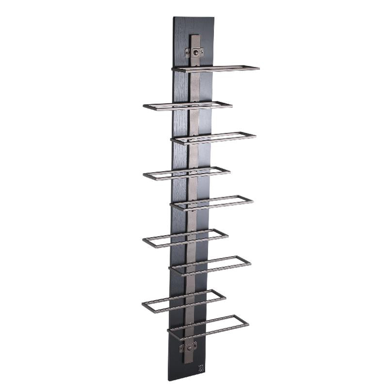 Weinregal – Eisen, Wandmontage, Ebenen-Design, braun, 9 Flaschen, L – Brendan | PTMD