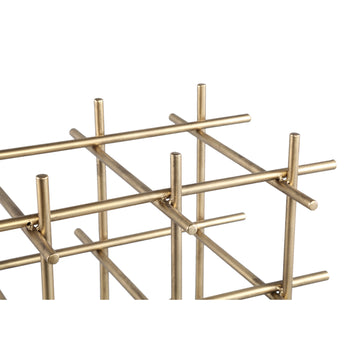 Weinregal – Stahl, Offenes Rahmen Design, Quadratische Form, Messing – Gordo | PTMD