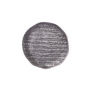 Dekoschale – Silber Farbe, Aluminium Material, Streifen Muster, S – Grail | PTMD