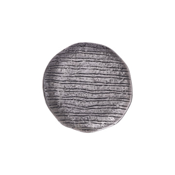 Decorative Bowl - Grail Silver Aluminum Plate with Stripes S
