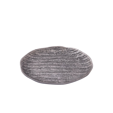 Dekoschale – Silber Farbe, Aluminium Material, Streifen Muster, S – Grail | PTMD