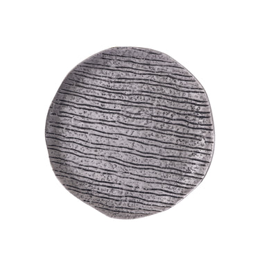 Teller - Silberne Farbe, Aluminium Material, Gerillte Oberfläche, M – Grail | PTMD