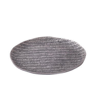Teller - Silberne Farbe, Aluminium Material, Gerillte Oberfläche, M – Grail | PTMD