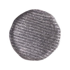 Dekoschale – Silber Farbe, Aluminium Material, Streifen Muster, L – Grail | PTMD