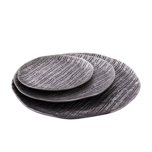 Dekoschale – Silber Farbe, Aluminium Material, Streifen Muster, L – Grail | PTMD