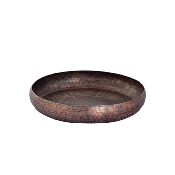 Bowl - Hammered Aluminum, Copper Finish, Round Shape, M - Bunty | PTMD
