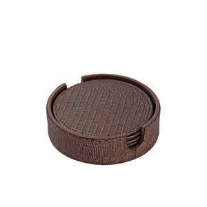Untersetzer – Bronze Kunstleder, Runde Form,  Lederoptik - Rafal | PTMD