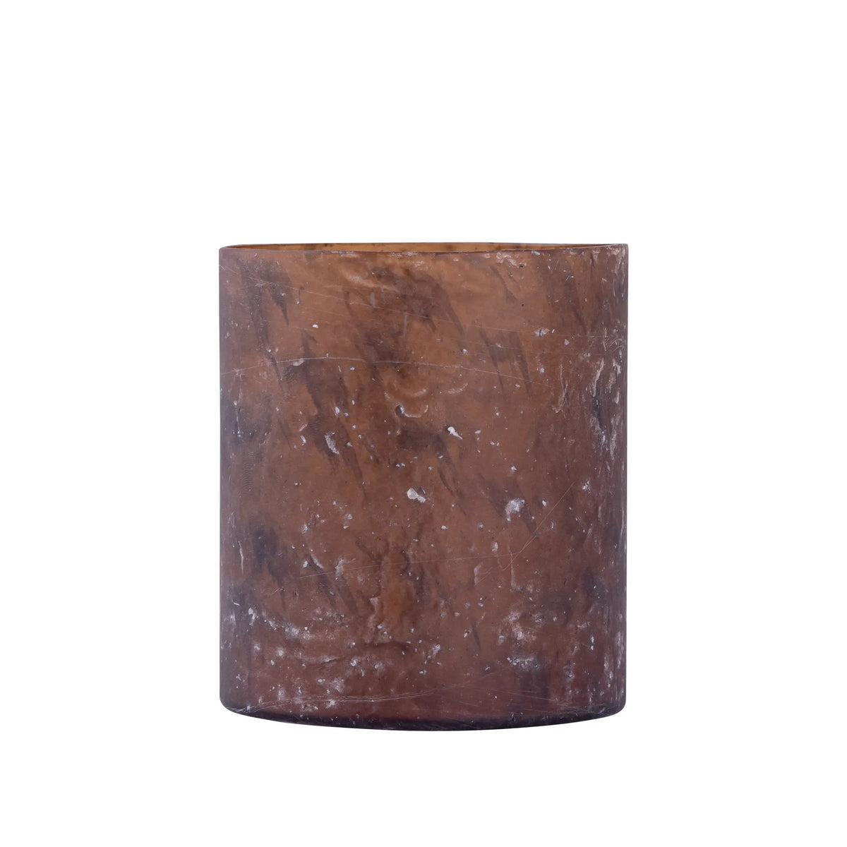 Tealight Holder - Rust-Colored Glass & Matte Marble Finish & Decorative Light Accent, L – Matthy | PTMD