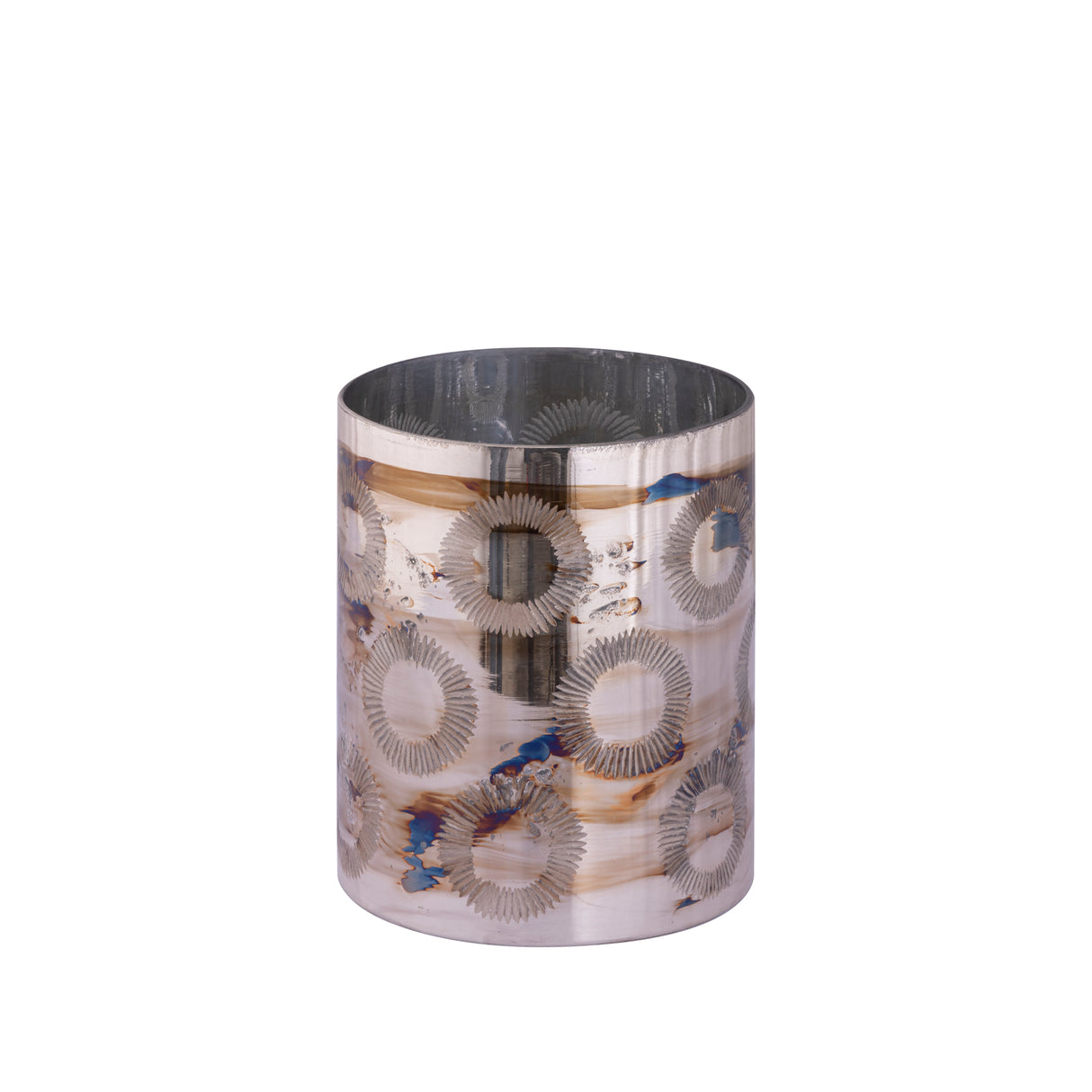 Windlicht aus Glas mit Blumenätzung & Messing - Look M – Karga | PTMD - Esszett Luxury | Stilvolles Wohnen mit Charakter