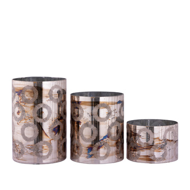 Windlicht aus Glas mit Blumenätzung & Messing - Look M – Karga | PTMD - Esszett Luxury | Stilvolles Wohnen mit Charakter