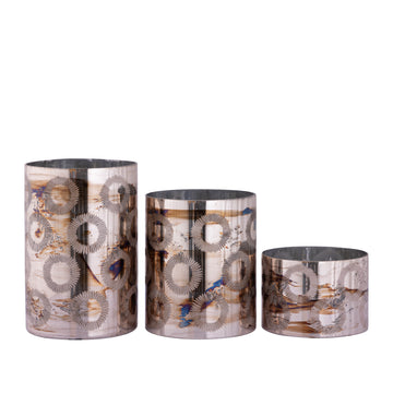 Windlicht aus Glas mit Blumenätzung & Messing - Look M – Karga | PTMD - Esszett Luxury | Stilvolles Wohnen mit Charakter