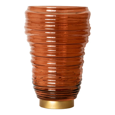 Windlicht aus Glas & Eisen mit Rillenstruktur & Swirl - Design L – Lane | PTMD - Esszett Luxury | Stilvolles Wohnen mit Charakter