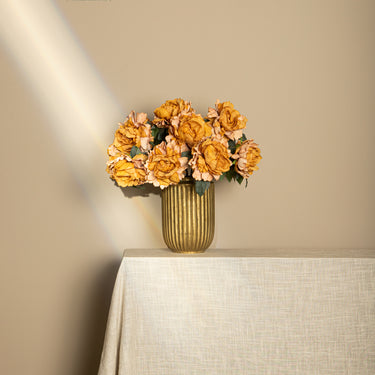 Kunstblume aus Polyester mit beflockten Blättern & beschichteter Blüte – Peony Flower | PTMD - Esszett Luxury | Stilvolles Wohnen mit Charakter