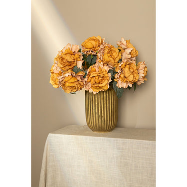 Kunstblume aus Polyester mit beflockten Blättern & beschichteter Blüte – Peony Flower | PTMD - Esszett Luxury | Stilvolles Wohnen mit Charakter