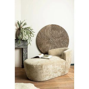 Wandpaneel – Braunes MDF Holz, Runde Form, Wirbel Schnitzdesign, M - Wiktor | PTMD