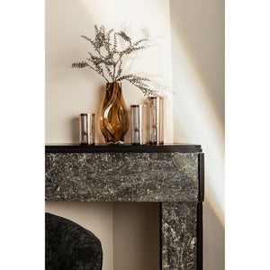 Windlicht aus Glas und Metall, gestreiftes Design, dekorative Struktur – Ella | PTMD - Esszett Luxury | Stilvolles Wohnen mit Charakter