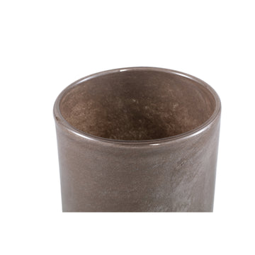 Teelichthalter aus Glas mit braunem Finish auf Aluminiumsockel handgefertigt elegant – Josiah | PTMD - Esszett Luxury | Stilvolles Wohnen mit Charakter