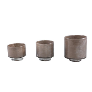 Windlicht – Braunes Glas, Sockel Design, Glasoptik - Josiah | PTMD