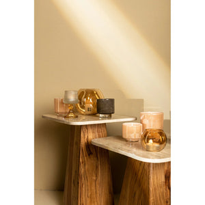Windlicht – Braunes Glas, Sockel Design, Glasoptik - Josiah | PTMD