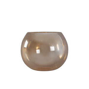 Glass Tealight Holder, Round Design, Lustrous Luster Finish – Lenore | PTMD