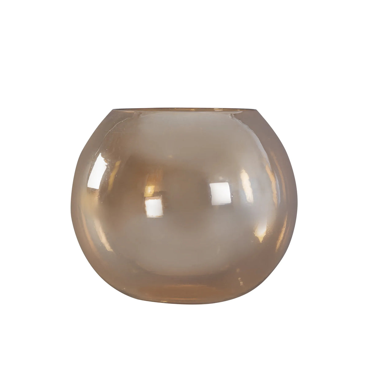 Glass hurricane lantern with gold-shimmering Stormlight design size S – Lenore | PTMD