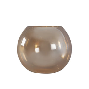 Glass hurricane lantern with gold-shimmering Stormlight design size S – Lenore | PTMD