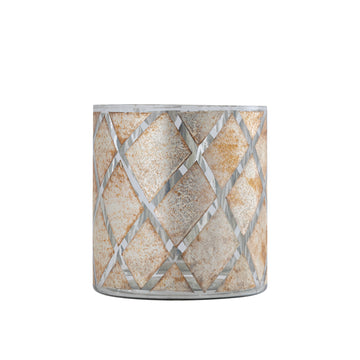 Windlicht aus Glas mit Rautenmuster & Runddesign S – Farisa | PTMD - Esszett Luxury | Stilvolles Wohnen mit Charakter