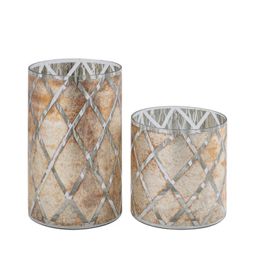 Windlicht aus Glas mit Rautenmuster & Runddesign S – Farisa | PTMD - Esszett Luxury | Stilvolles Wohnen mit Charakter