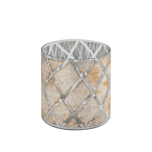 Windlicht aus Glas mit Rautenmuster & Runddesign S – Farisa | PTMD - Esszett Luxury | Stilvolles Wohnen mit Charakter