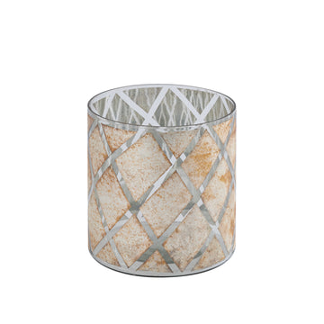 Windlicht aus Glas mit Rautenmuster & Runddesign S – Farisa | PTMD - Esszett Luxury | Stilvolles Wohnen mit Charakter