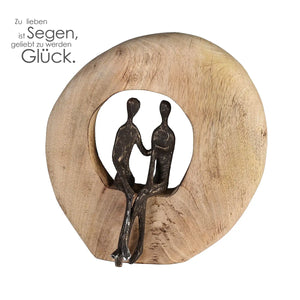 Skulptur – Harmonische Zweisamkeit, Zeitlose Symbolik, Bronzeakzente, 25 cm - Paar | Gilde