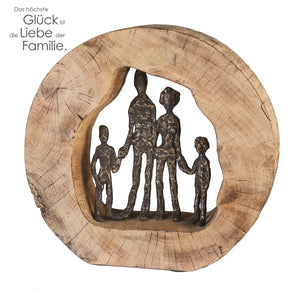 Skulptur – Familiäre Verbundenheit, Ausdrucksstarke Symbolik, Bronzeakzente, 28 cm - Familie | Gilde