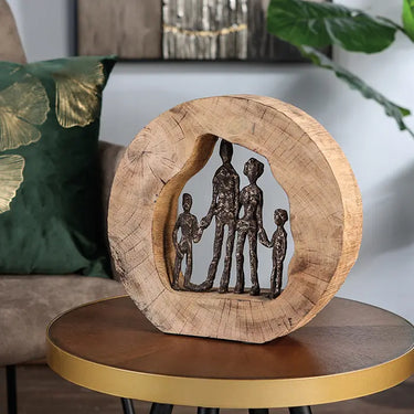 Skulptur – Familiäre Verbundenheit, Ausdrucksstarke Symbolik, Bronzeakzente, 28 cm - Familie | Gilde
