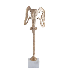 Champagne Marble Elephant Statue on Pedestal Size L – Horton | PTMD