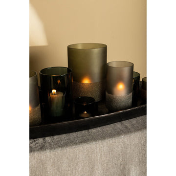 Windlicht aus Glas, mattierter Boden, dezente Struktur – Miral | PTMD - Esszett Luxury | Stilvolles Wohnen mit Charakter