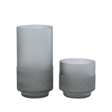 Windlicht aus Glas, mattierter Boden, dezente Struktur – Miral | PTMD - Esszett Luxury | Stilvolles Wohnen mit Charakter