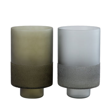 Windlicht aus Glas, mattierter Boden, dezente Struktur – Miral | PTMD - Esszett Luxury | Stilvolles Wohnen mit Charakter