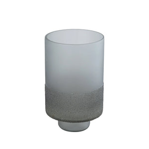 Windlicht – Graues Glas, Runde Form, Gefrosteter Boden, L - Miral | PTMD