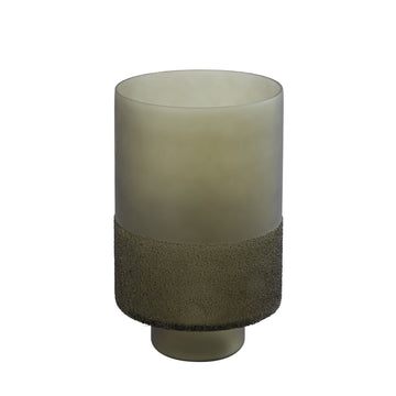 Windlicht aus Glas, grünes Finish, mattierter Boden – Miral | PTMD - Esszett Luxury | Stilvolles Wohnen mit Charakter